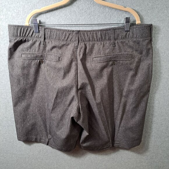 SwissTech Mens 42 Shorts Flat Front Gray Poly Elastic Waistband Pockets Stretch - Picture 14 of 15